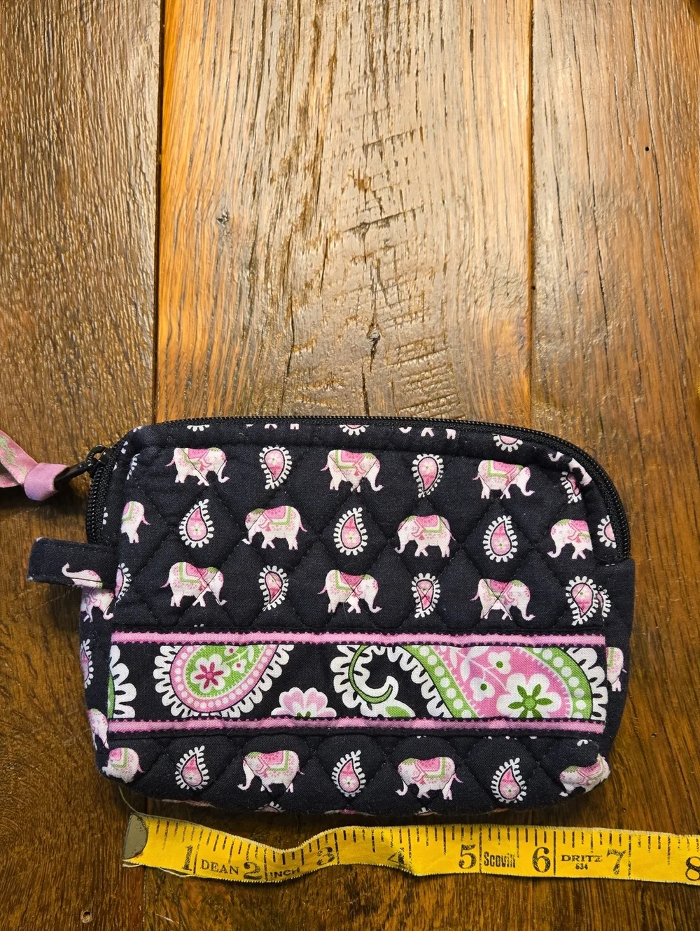 Vera Bradley Pink Elephants Small Cosmetic Case Retired VGC
